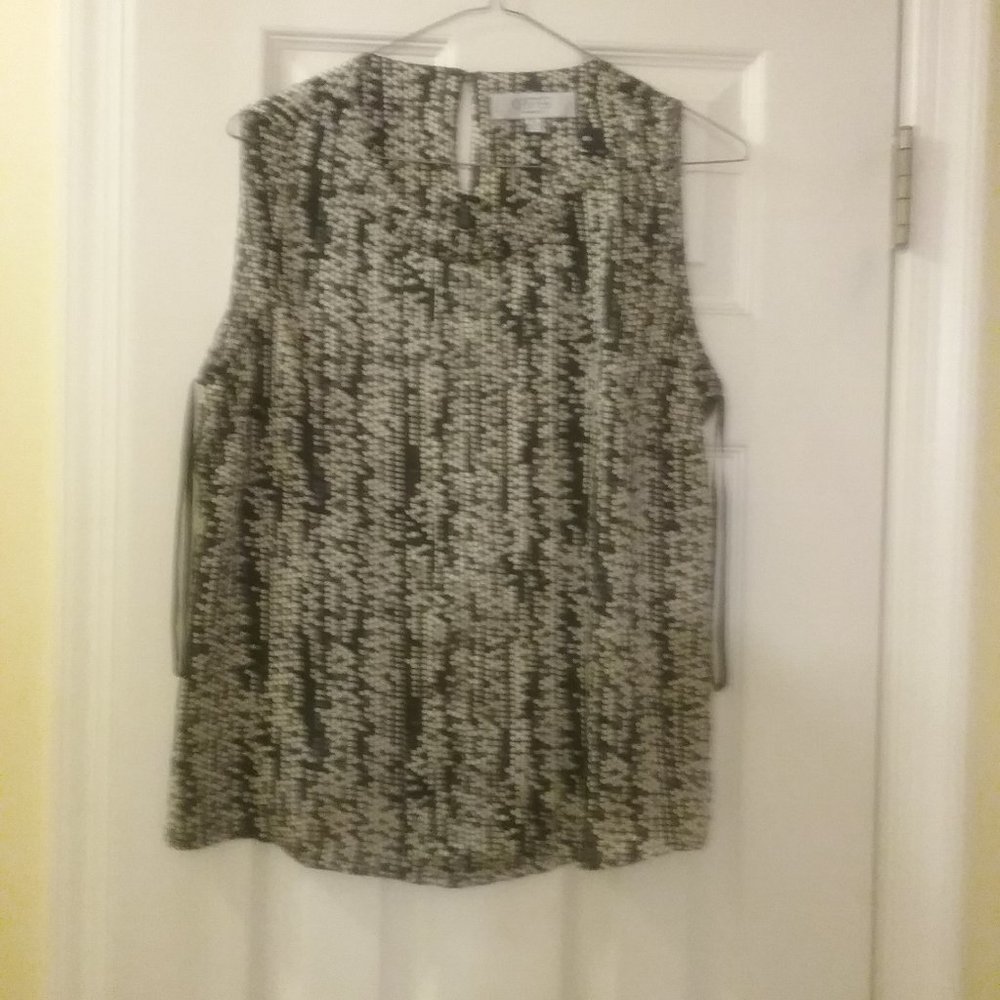 KASPER Print Top w/Front Pleats